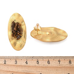 Овальные серьги-гвоздики из нержавеющей стали&nbsp;EJEW-D303-01G-01