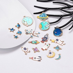 20 шт. 14 стильные подвески из светлого золотого сплава с эмалью&nbsp;ENAM-YW0001-74