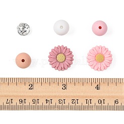 Наборы для самостоятельной сборки круглых бусин в виде ромашек&nbsp;DIY-FS0010-24B