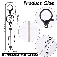 10 шт. 2-цветные литые застежки для брелока с бусинами&nbsp;FIND-SC0017-19