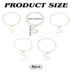 5шт набор из железной цепочки для лодыжки&nbsp;AJEW-LP0007-10LG