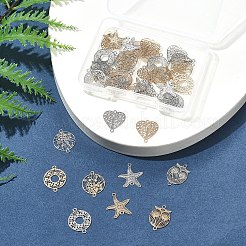 40 шт. 10 стиля стойка покрытие латунь полые соединительные подвески&nbsp;KKC-FS0001-03