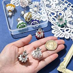 10 цвет стеклянные подвески-ангелы из бисера&nbsp;PALLOY-CJ00089