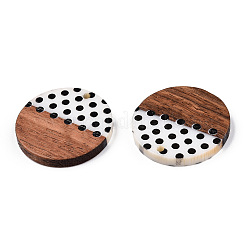 Подвески из непрозрачной смолы и орехового дерева с принтом&nbsp;RESI-N039-05