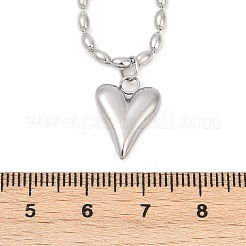 Ожерелья с подвеской в форме сердца из нержавеющей стали 304 для женщин&nbsp;NJEW-Z072-04P