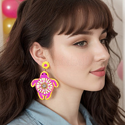 Богемные серьги-гвоздики из стеклянного бисера и нетканого материала.&nbsp;FS-WG810D5-02