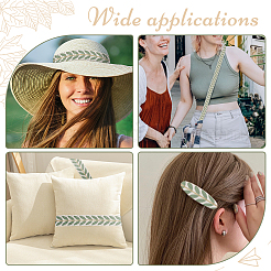 3 ярд полиэстеровых жаккардовых лент с листочками&nbsp;LS-SRIB-WH20020-020A