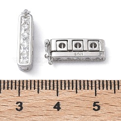 925 застежка-твистер из стерлингового серебра с кубическим цирконием&nbsp;STER-WH0007-28B-P