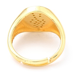 Регулируемые настоящие 18k позолоченные латунные кольца с эмалью для пальцев&nbsp;RJEW-L071-29G