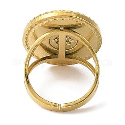 Ионное покрытие(ip) 304 нержавеющая сталь эмаль открытые манжеты кольца для женщин&nbsp;RJEW-F166-58G-03