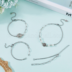 16шт латунные цепочки и скрепки для изготовления браслета&nbsp;MAK-SC0001-39