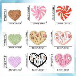 12 шт. силиконовые бусины в форме сердца&nbsp;SIL-YW0001-67