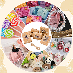 40 шт. 4 стиля прямоугольные подарочные коробки из крафт-бумаги с видимым окошком для ювелирных изделий&nbsp;CON-BBC0001-15