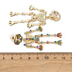 Серьги-гвоздики в форме скелета из сплава&nbsp;LS-EJEW-Z142-02G