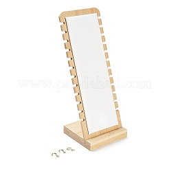 Подставка-органайзер для ожерелий L-образной формы из бамбука с одним отделением и ковриком из искусственной кожи.&nbsp;NDIS-F005-01A