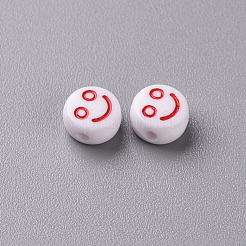 Белые непрозрачные акриловые бусины&nbsp;MACR-N008-42-A04