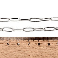 Ожерелье из текстурированной скрепки из нержавеющей стали 201 толщиной 4 мм.&nbsp;NJEW-K302-02P