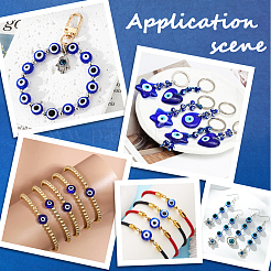 1 нить бусины лэмпворк ручной работы от сглаза&nbsp;LAMP-PA0001-46