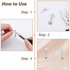 84 шт. фурнитура для сережек-гвоздиков из нержавеющей стали 304 3 размера&nbsp;STAS-FH0002-20P