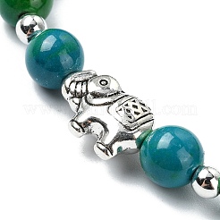 Эластичные браслеты из круглых бусин с драгоценными камнями 6 мм&nbsp;BJEW-JB10923