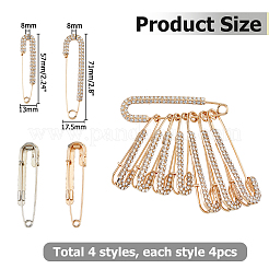 16 шт. брошь в виде английской булавки из сплава в двух стилях&nbsp;AJEW-HS0001-23