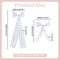 2 шт. 2 стильных банта из марли&nbsp;AJEW-WR0003-04