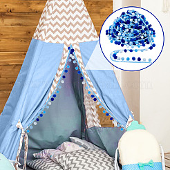 6.5 ярд полиэстеровых лент с кисточками в виде шариков-помпонов градиентного цвета&nbsp;DIY-GA0006-95B