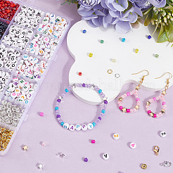 Наборы для изготовления браслетов из круглых стеклянных бусин своими руками&nbsp;DIY-SP0003-49