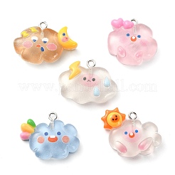 25шт 5 стиля подвески из полупрозрачной смолы&nbsp;RESI-CJ0003-07