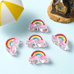 5шт прозрачные акриловые эмалевые бусины&nbsp;OACR-YW0001-31B