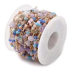 Цепи ручной работы из латуни со стеклянными звеньями CHC-F019-04G-02