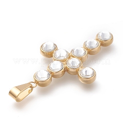 Большие подвески из нержавеющей стали 304 со стразами&nbsp;STAS-O138-08G