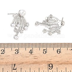 Серьги-гвоздики из латуни с микропаве из кубических цирконий в стиле фейерверк&nbsp;EJEW-G452-02P