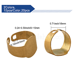 20 шт. 2 цвета 304 нержавеющая сталь открытые манжетные кольца фурнитура&nbsp;DIY-CA0005-55