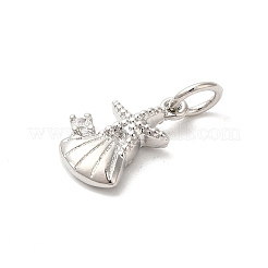 Подвески из латуни с покрытием из прозрачного кубического циркония&nbsp;KK-Z056-27P