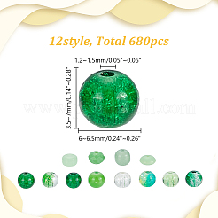 680шт 12 вида стеклянных бусин&nbsp;CCG-AR0001-07