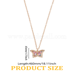 1 шт. бабочка из цинкового сплава и стекла с разноцветными звездочками внутри подвески-ожерелья для девочек&nbsp;NJEW-LP0003-26