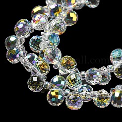 Прозрачные стеклянные бусины с гальваническим покрытием ab&nbsp;EGLA-M030-01A-AB01