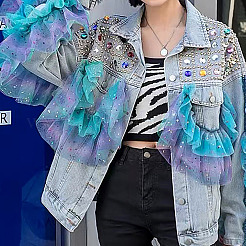 4м 2 стиль градиент цвета плиссированная отделка из полиэстера&nbsp;DIY-CW0001-32