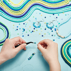 2 пакетик фиксированных двухцветных бусин из полимерной глины ручной работы&nbsp;CLAY-PH0002-01B