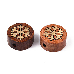 Натуральные сандаловые бусины и латунные бусины&nbsp;WOOD-T032-33C