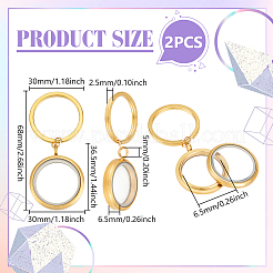 2 шт. брелок-медальон из нержавеющей стали 304&nbsp;KEYC-UN00017