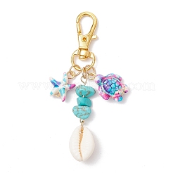 Синтетическая бирюзовая морская звезда черепаха подвеска украшения&nbsp;HJEW-JM03646