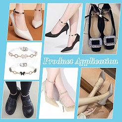 2 упаковка 2 цвета цинковый сплав эмаль и смола и хрустальные стразы шнурки для обуви&nbsp;FIND-PH0028-03