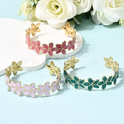 Браслеты из нержавеющей стали 304 с эмалью для женщин&nbsp;BJEW-D408-40G