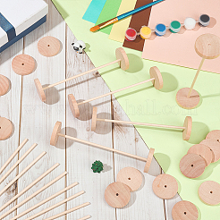 Набор из 100 колеса и 50 палочек из необработанного дерева схима&nbsp;DIY-OC0014-38A