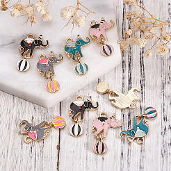 32шт 4 цвета подвески из цинкового сплава с эмалью&nbsp;ENAM-TA0001-25