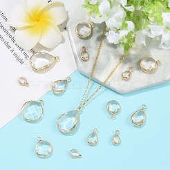 16 шт. 2 стиля подвески из латунного стекла&nbsp;GLAA-YW0005-71