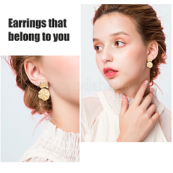 3 пара двухцветных сережек-гвоздиков в форме листа из сплава для женщин&nbsp;EJEW-FI0001-27