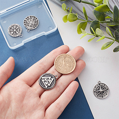 4 шт. 4 стиля 304 нержавеющая сталь скандинавская руна Валькнут кулон&nbsp;STAS-DC0012-48